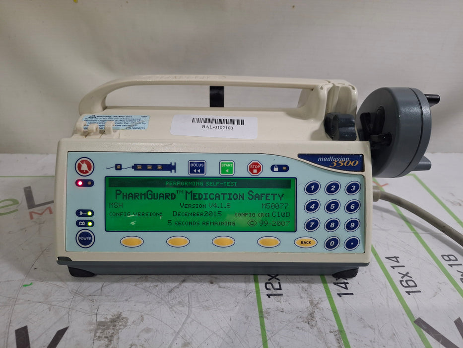 Smiths Medical Medfusion 3500 Version 4 Syringe Infusion Pump