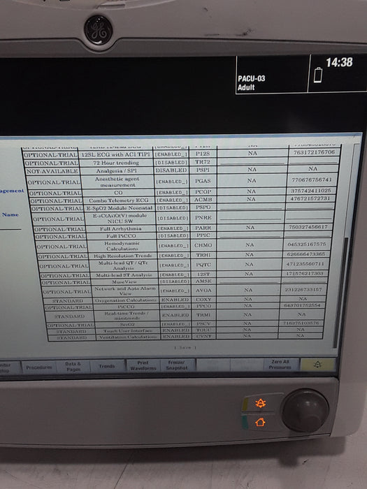 GE Healthcare Carescape B650 Post Anesthesia Care Patient Monitor