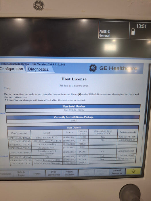 GE Healthcare Carescape B650 Anesthesia Care Patient Monitor