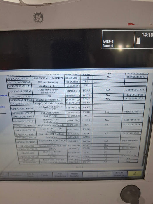 GE Healthcare Carescape B650 Anesthesia Care Patient Monitor