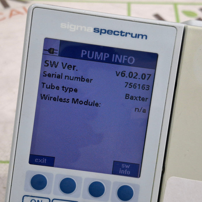 Baxter Sigma Spectrum w/Non Wireless or No Battery Infusion Pump