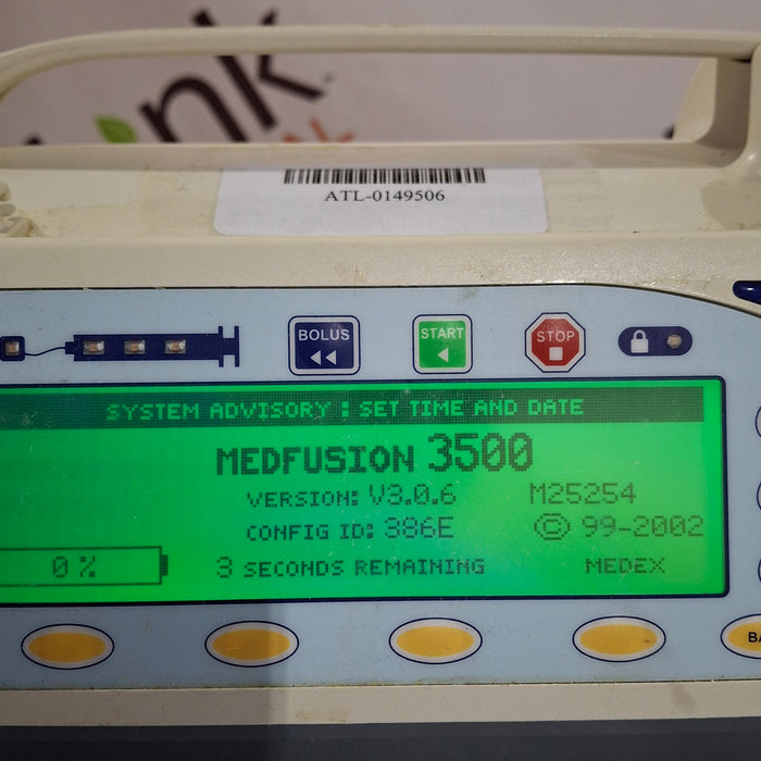 Smiths Medical Medfusion 3500 Version 3 Syringe Infusion Pump