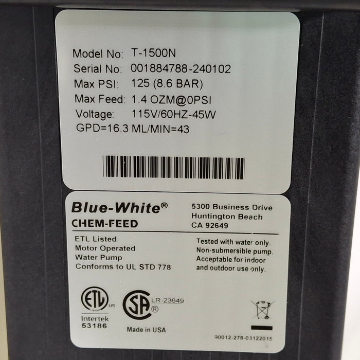 Chem-Feed Blue-White Chemical Feed Pump