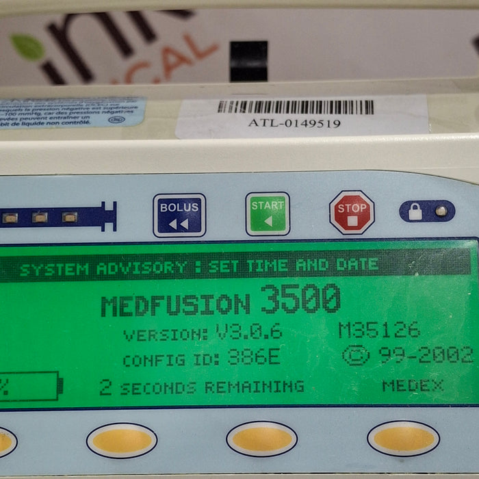 Smiths Medical Medfusion 3500 Version 3 Syringe Infusion Pump