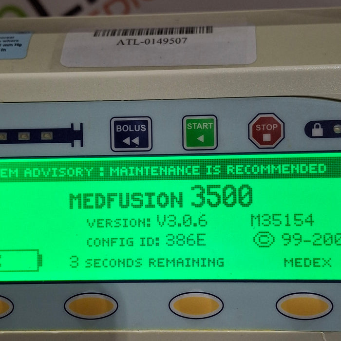 Smiths Medical Medfusion 3500 Version 3 Syringe Infusion Pump