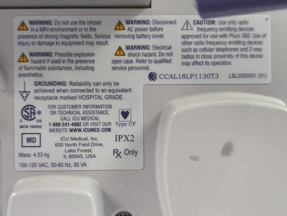 Hospira / ICU Medical Plum 360 Infusion Pump