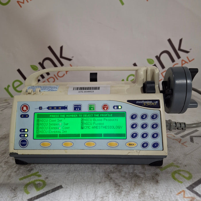 Smiths Medical Medfusion 3500 Version 5 Syringe Infusion Pump