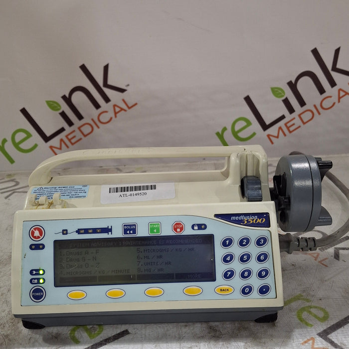 Smiths Medical Medfusion 3500 Version 3 Syringe Infusion Pump