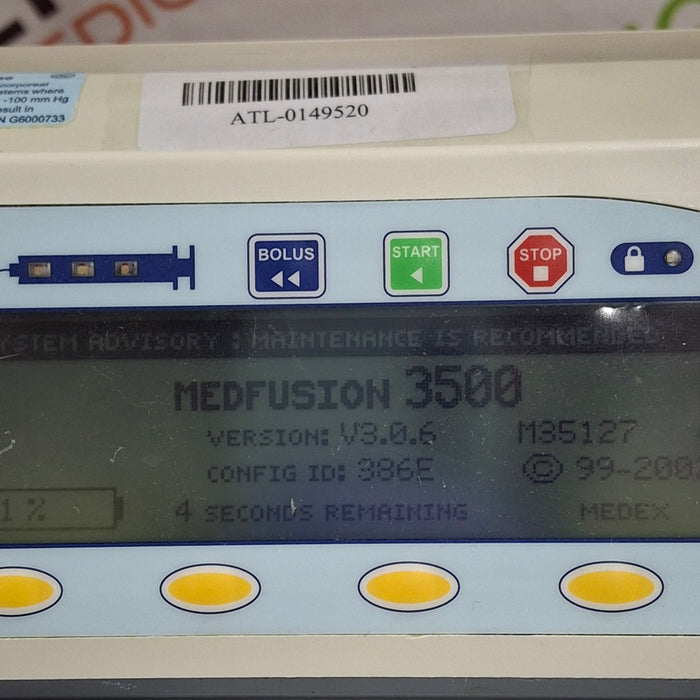 Smiths Medical Medfusion 3500 Version 3 Syringe Infusion Pump
