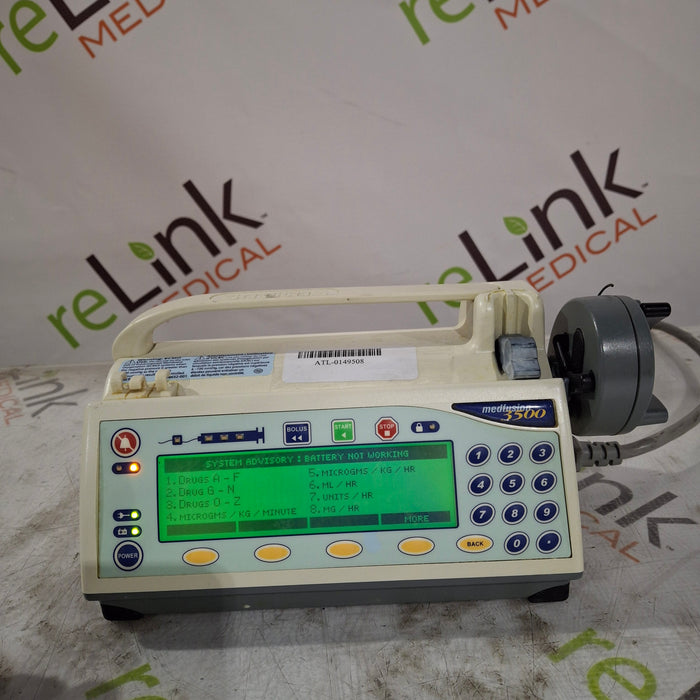 Smiths Medical Medfusion 3500 Version 3 Syringe Infusion Pump