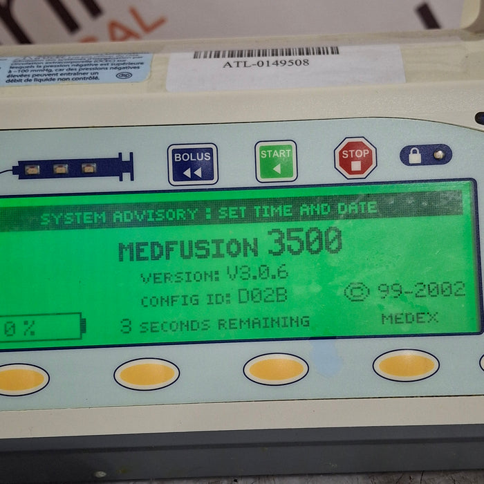 Smiths Medical Medfusion 3500 Version 3 Syringe Infusion Pump