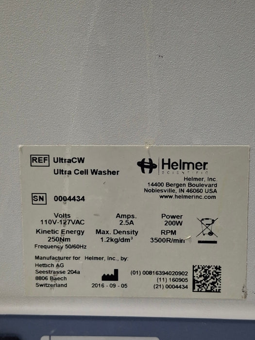 Helmer Inc UltraCW Cell Washing Centrifuge