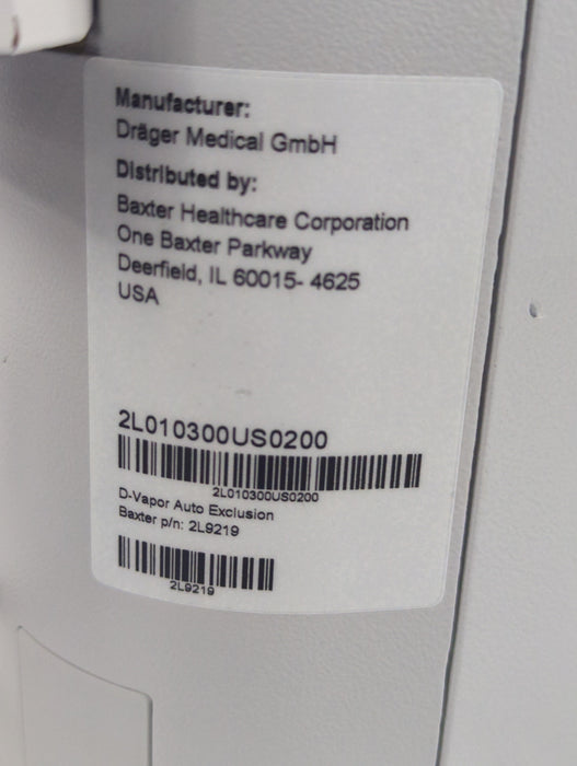 Draeger Medical D-Vapor Desflurane Vaporizer