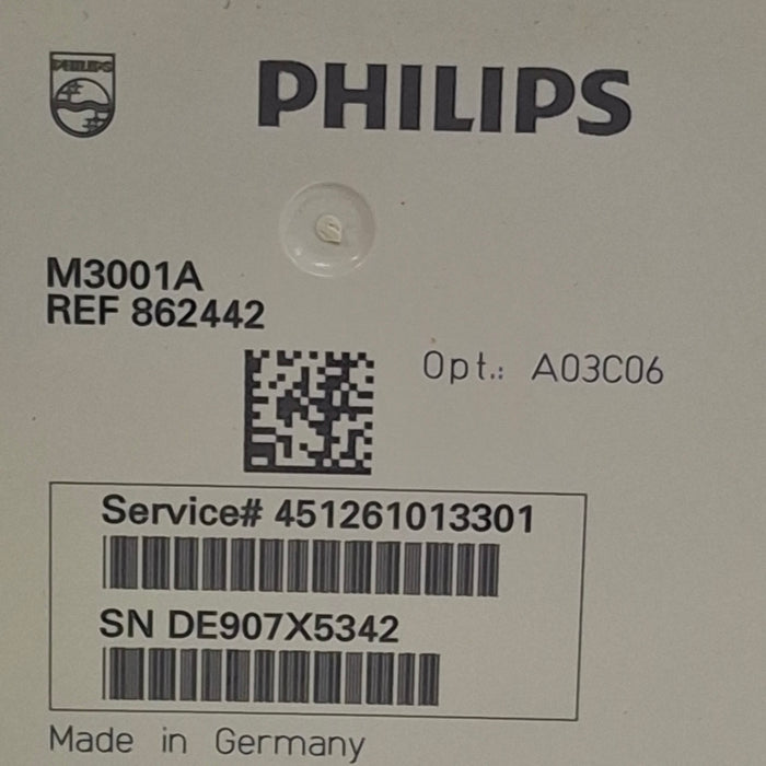 Philips M3001A-A03C06 Masimo SpO2, NIBP, ECG, Temp, IBP MMS Module