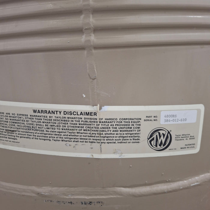 Taylor Wharton 4800RS Cryogenic Storage Tank