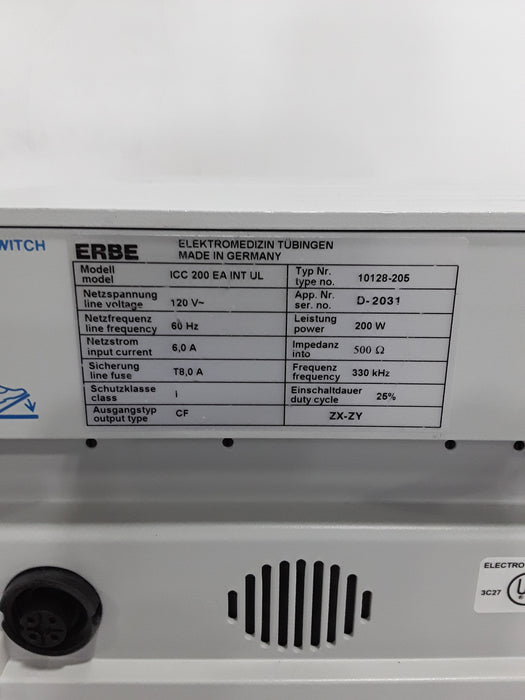 Erbe ICC 200 Electrosurgical Unit