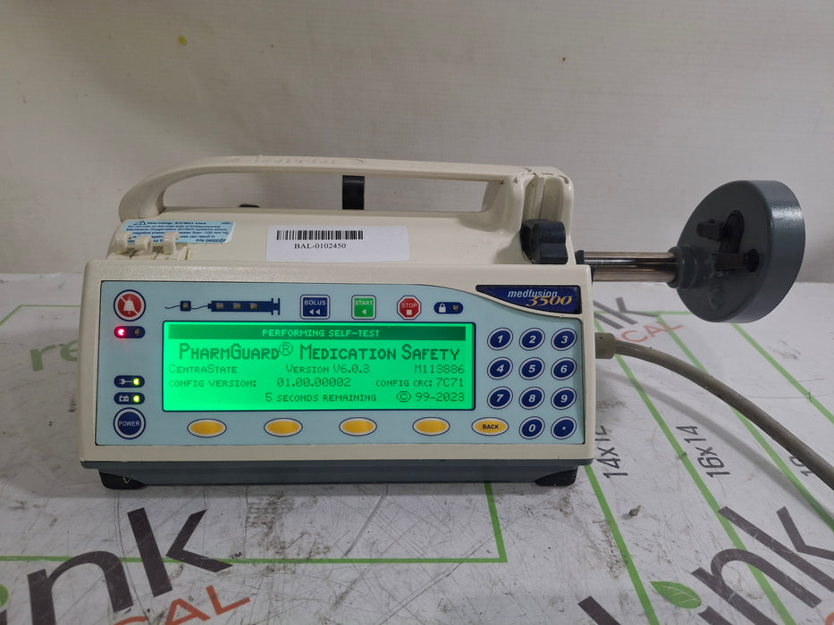 Smiths Medical Medfusion 3500 Version 6 Syringe Infusion Pump