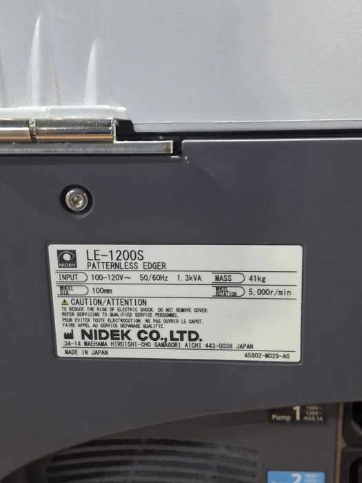 Nidek LE-1200S Patternless Edger
