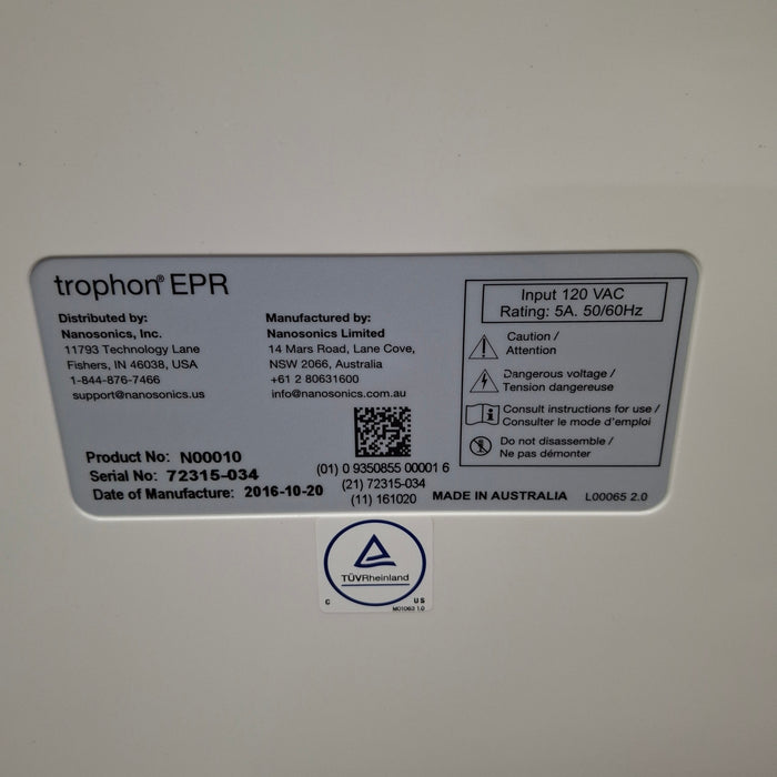NanoSonics Trophon EPR High Level Disinfection