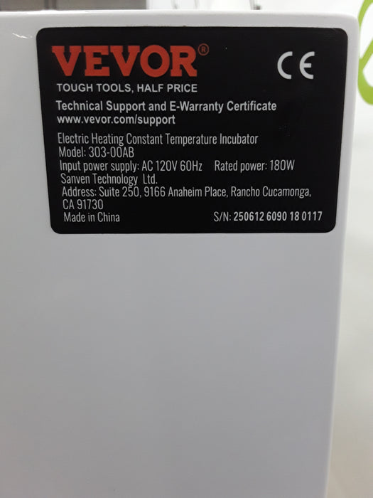 Vevor 303-00AB Incubator