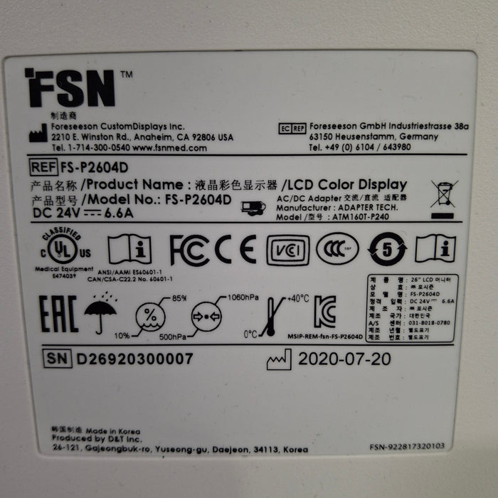 Foreseeson Custom Displays FS-P2604D Monitor
