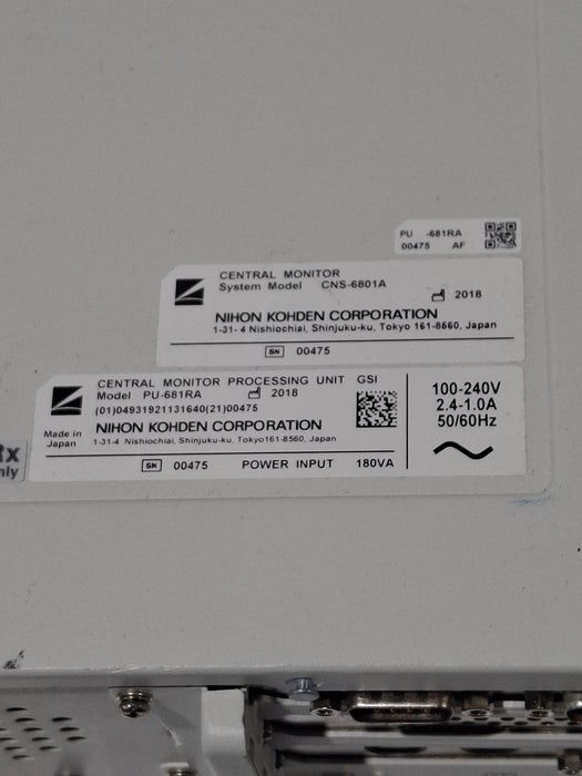 Nihon Kohden PU-681RA Central Monitor Processing Unit