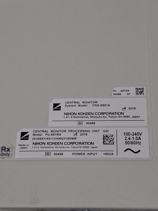 Nihon Kohden PU-681RA Central Monitor Processing Unit