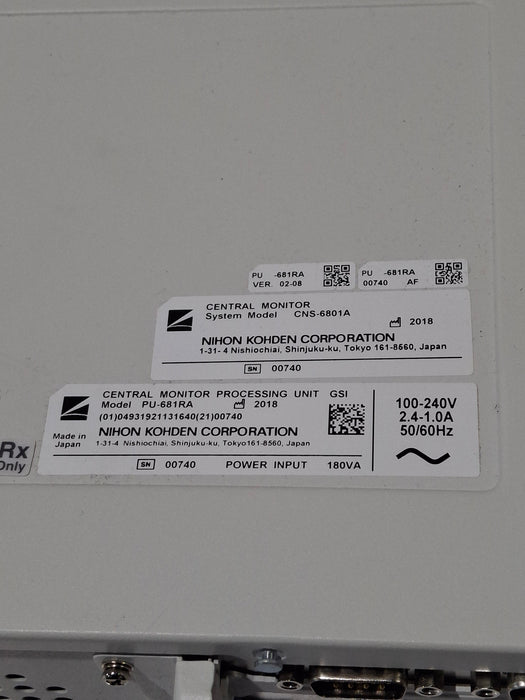 Nihon Kohden PU-681RA Central Monitor Processing Unit