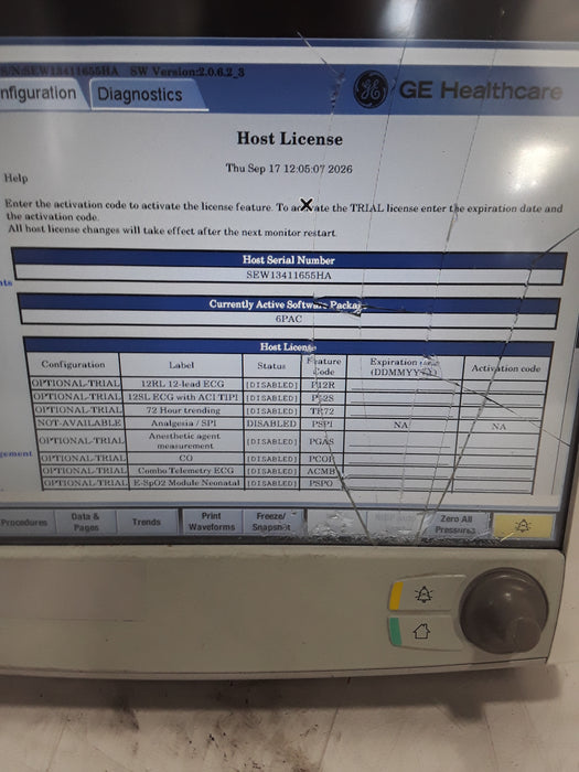 GE Healthcare Carescape B650 Post Anesthesia Care Patient Monitor