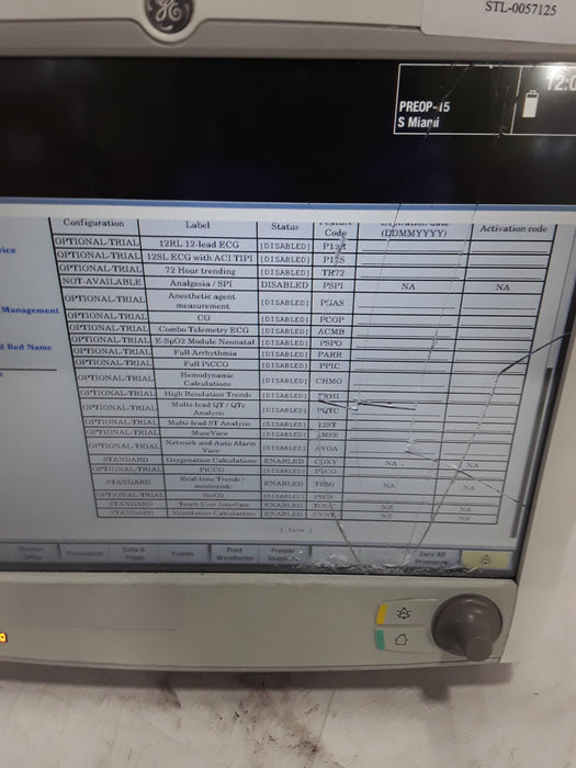 GE Healthcare Carescape B650 Post Anesthesia Care Patient Monitor