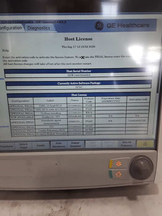 GE Healthcare Carescape B650 Post Anesthesia Care Patient Monitor