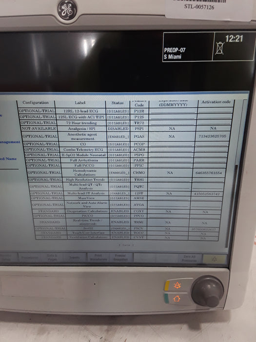 GE Healthcare Carescape B650 Post Anesthesia Care Patient Monitor