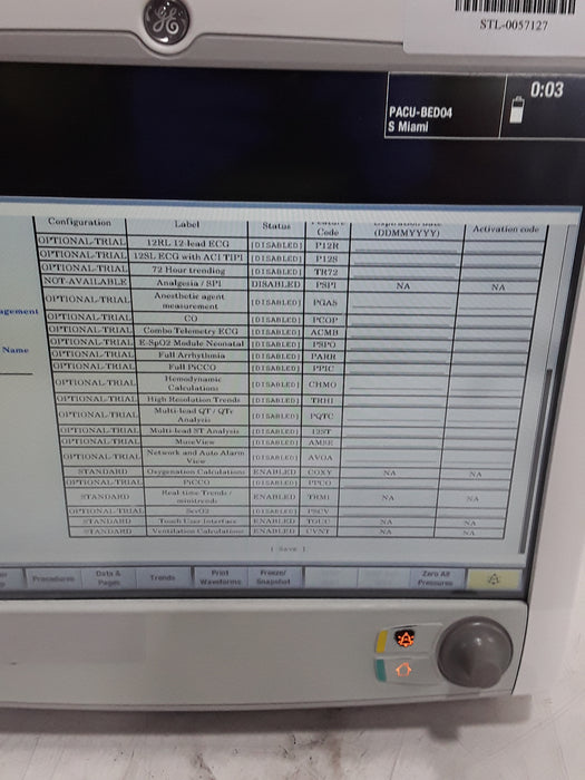 GE Healthcare Carescape B650 Post Anesthesia Care Patient Monitor