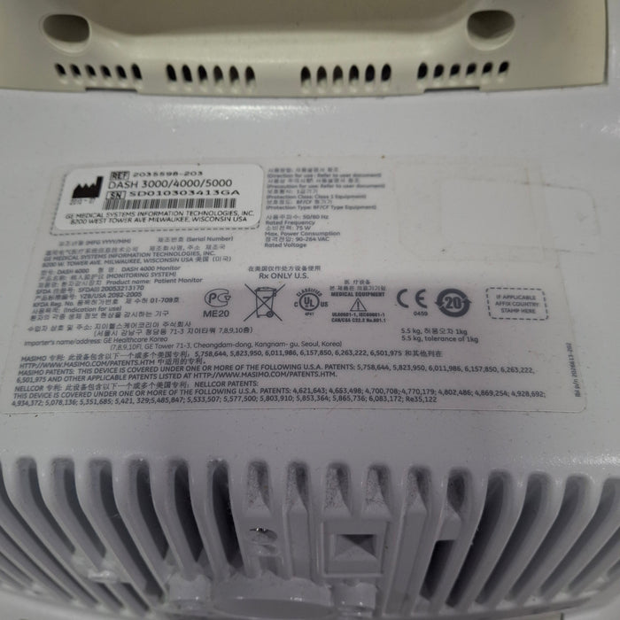 GE Healthcare Dash 4000 - GE/Nellcor SpO2 Patient Monitor