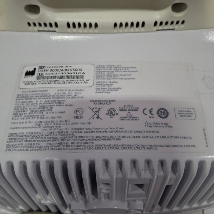 GE Healthcare Dash 4000 - GE/Nellcor SpO2 Patient Monitor