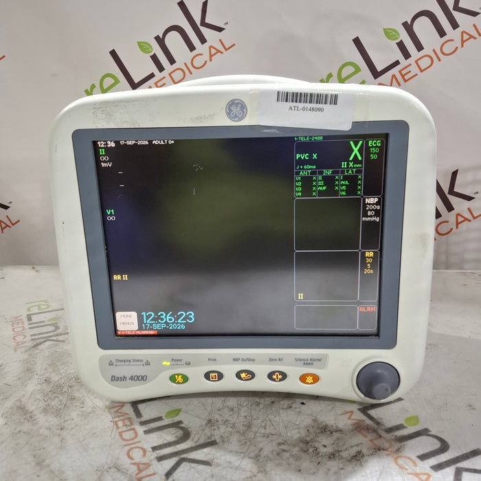 GE Healthcare Dash 4000 - GE/Nellcor SpO2 Patient Monitor