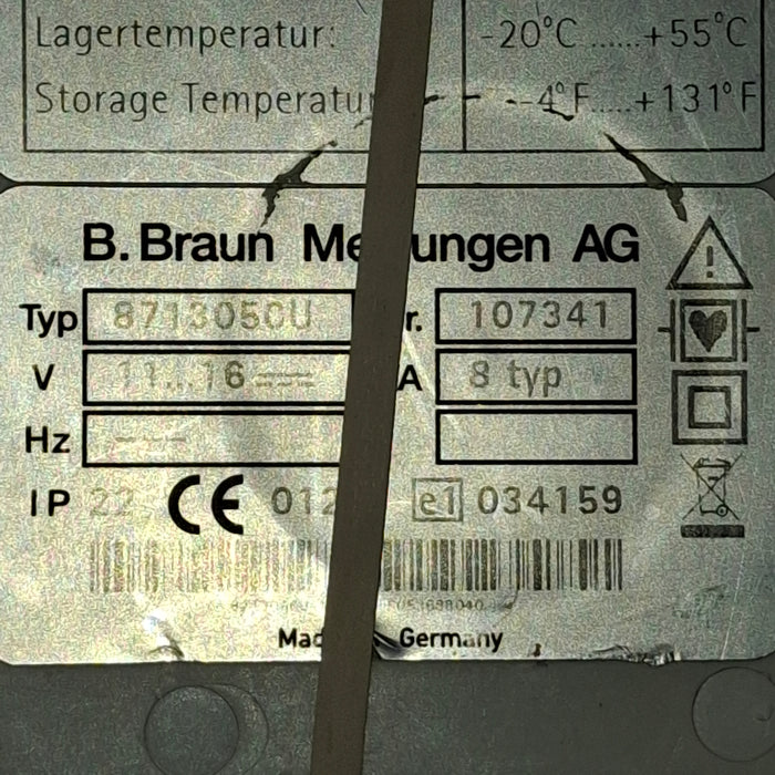 B. Braun Infusomat Space w/Pole Clamp & AC Adapter Infusion Pump