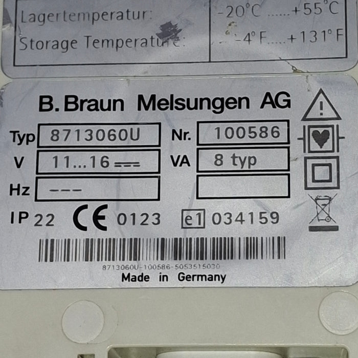 B. Braun Infusomat Space w/Pole Clamp & AC Adapter Infusion Pump