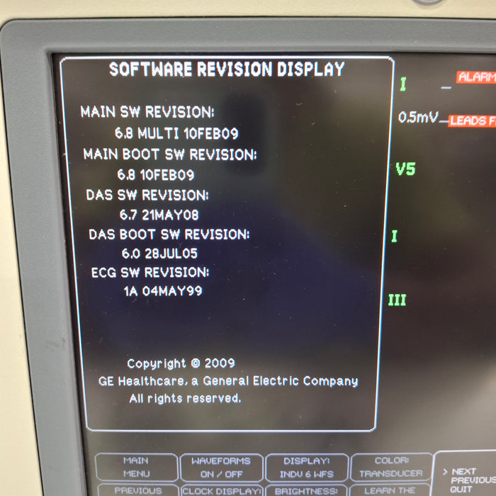 GE Healthcare Dash 4000 - GE/Nellcor SpO2 Patient Monitor
