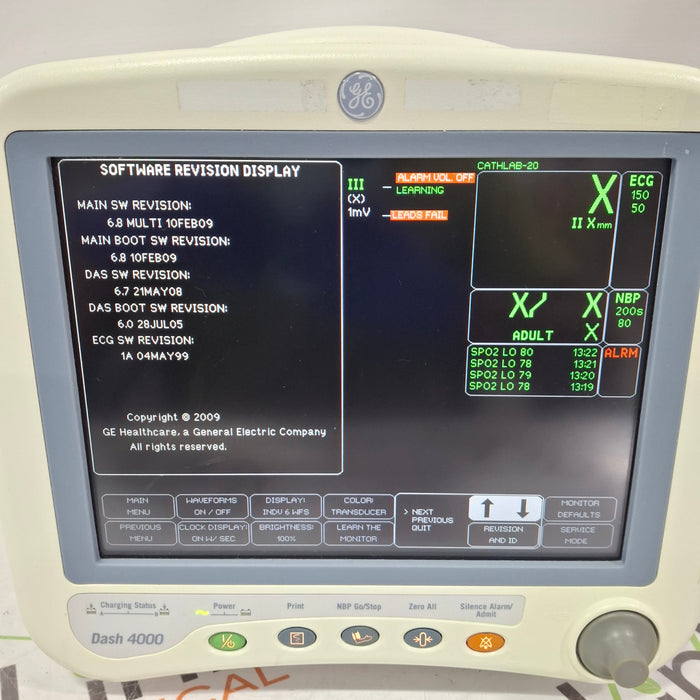 GE Healthcare Dash 4000 - GE/Nellcor SpO2 Patient Monitor