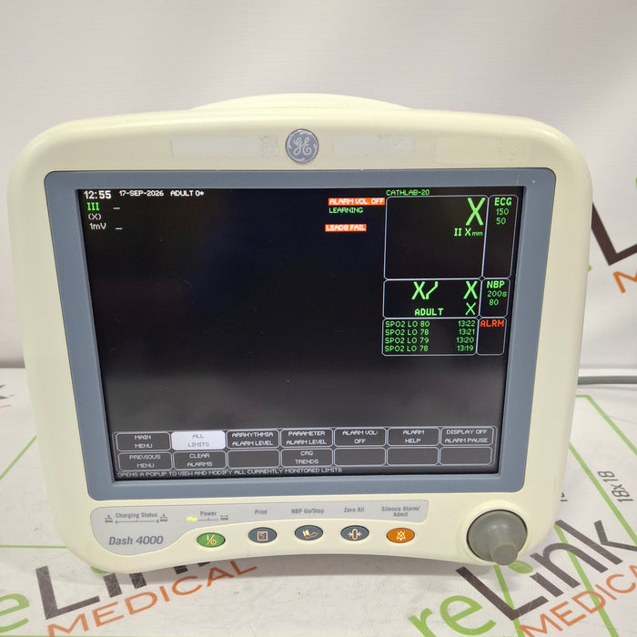 GE Healthcare Dash 4000 - GE/Nellcor SpO2 Patient Monitor