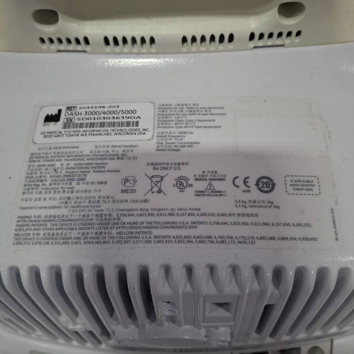 GE Healthcare Dash 4000 - GE/Nellcor SpO2 Patient Monitor