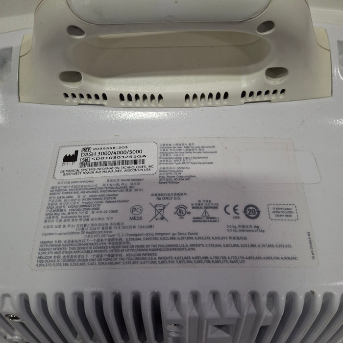 GE Healthcare Dash 4000 - GE/Nellcor SpO2 Patient Monitor