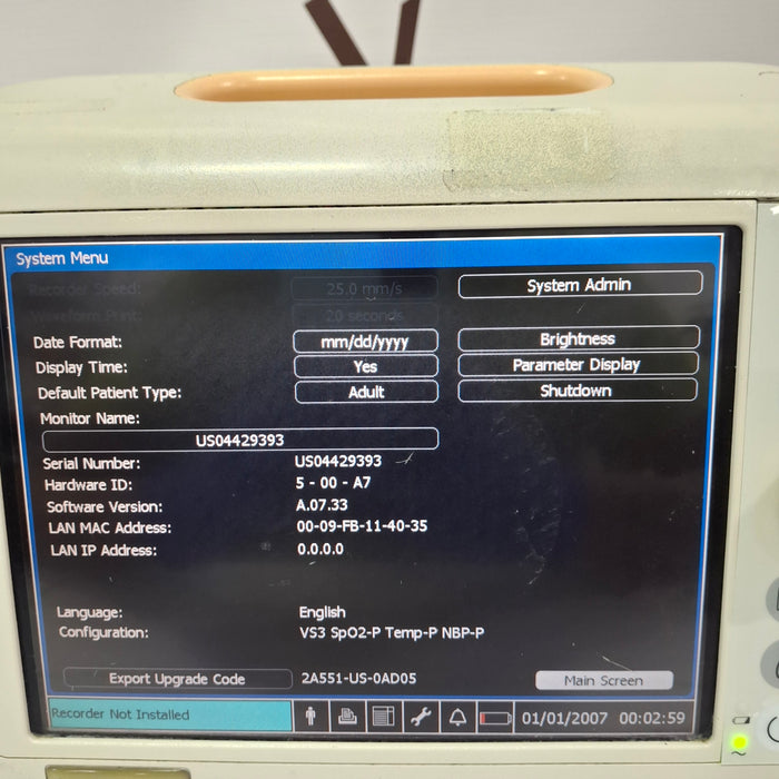 Philips Suresigns VS3 Vital Signs Monitor