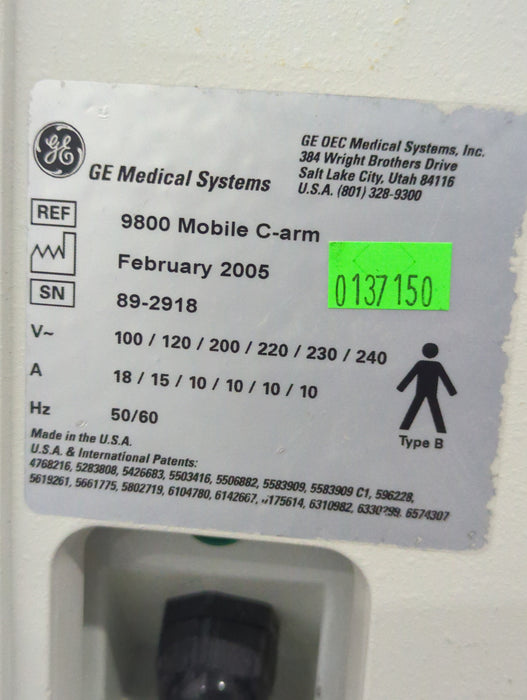 OEC Medical Systems 9800 C-Arm