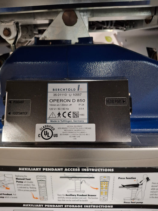 Berchtold Operon D 850 Surgical Table
