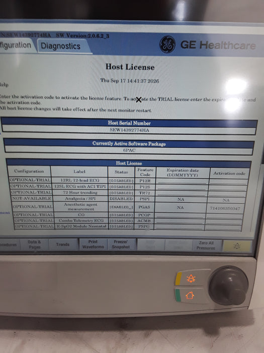 GE Healthcare Carescape B650 Post Anesthesia Care Patient Monitor