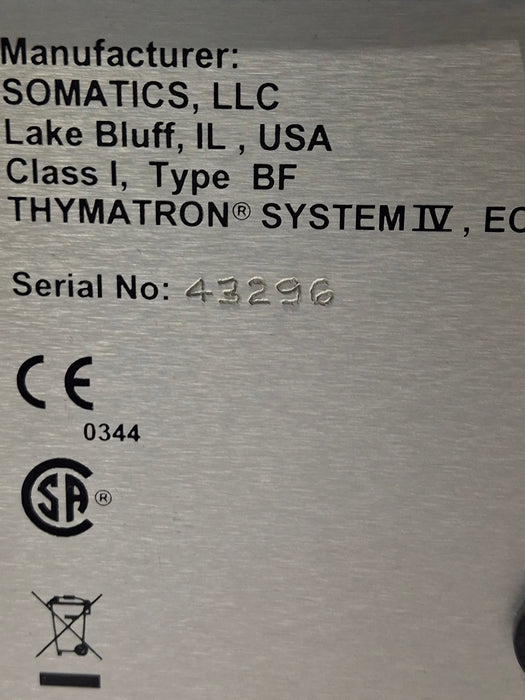Somatics, LLC Thymatron System IV ECT Instrument