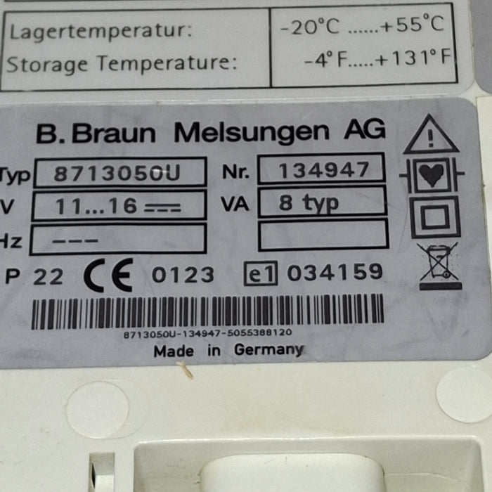 B. Braun Infusomat Space w/Pole Clamp & AC Adapter Infusion Pump