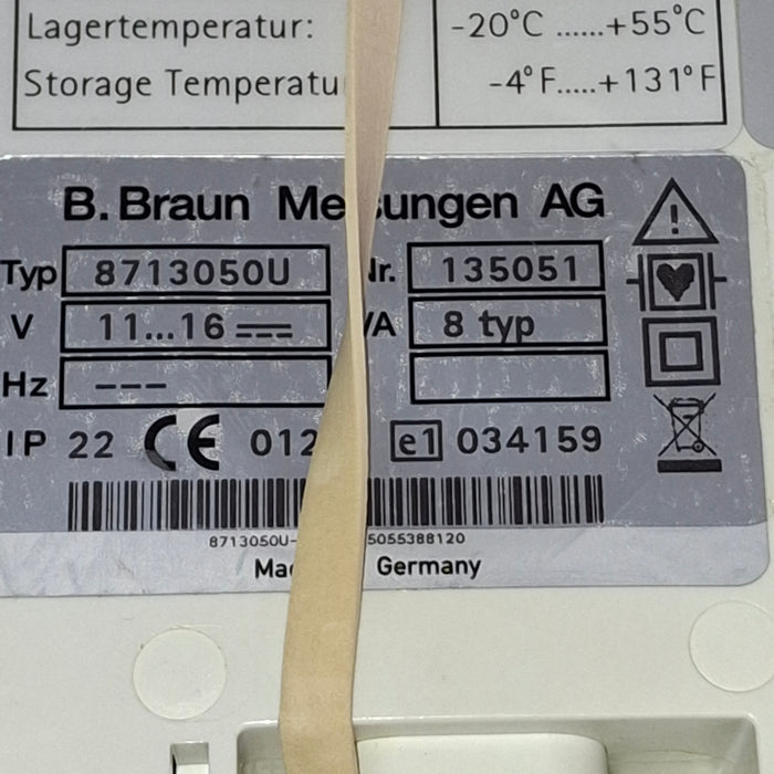 B. Braun Infusomat Space w/Pole Clamp & AC Adapter Infusion Pump